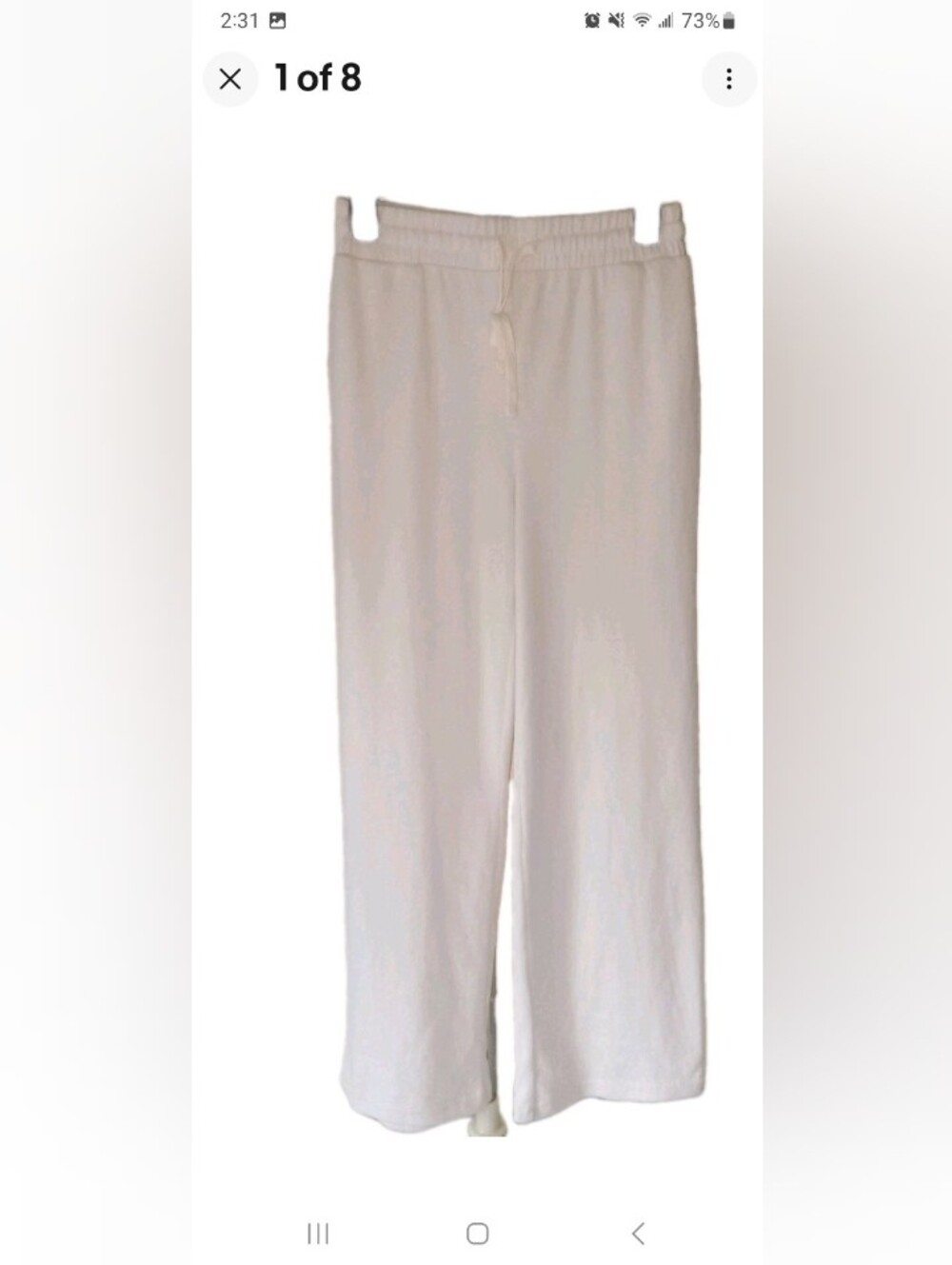 Shosho Cream Soft Wide Leg Pants S/M